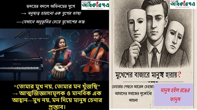 মুখোশের বাজারে মানবতা হারায়, আসল মানুষ চেনা দায়? —মুখ নয়, মন দিয়ে মানুষ চিনতে আত্মজিজ্ঞাসামূলক ও মানবিক এক আহ্বান